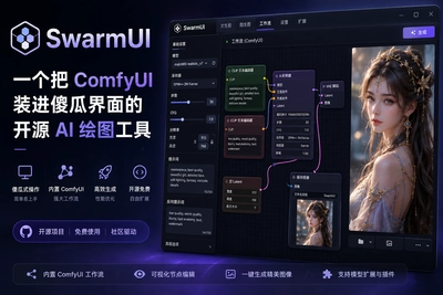 SwarmUI：一个把 ComfyUI 装进傻瓜界面的开源 AI 绘图工具